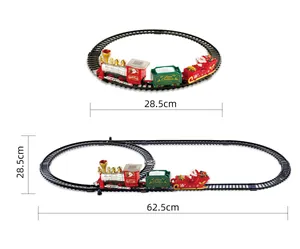 Montiertes Weihnachts-Schienenzug-Spielzeugset mit Maßen von 28,5 cm und 62,5 cm