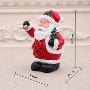 Detailansicht der Abmessungen der Harz-Weihnachtsmannfigur für die Weihnachtsdeko.