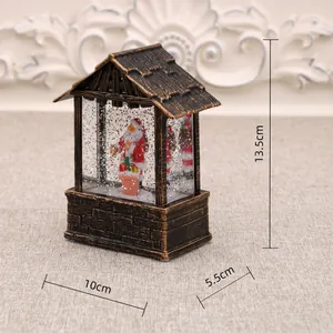 Decorative musical glowing Christmas snow house lamp ornament dimensions 13.5x10x5.5cm