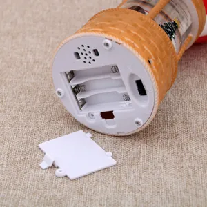 Detail view of the battery compartment on the Christmas musical lantern decoration