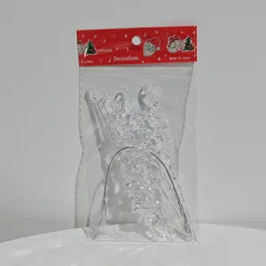 Lot de 5 décorations de Noël en forme de stalactites en acrylique transparent emballées