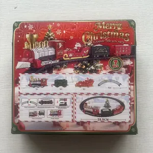 Klassisches Weihnachts-Eisenbahn-Set mit 7 Teilen und Batteriebetrieb-Bauanleitung