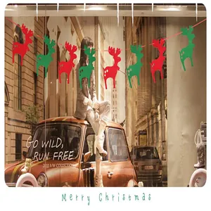 Felt reindeer Christmas bunting garland for festive shop window and store display