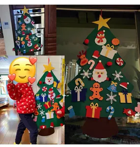 DIY felt Christmas tree set for kids with detachable ornaments for home decoration