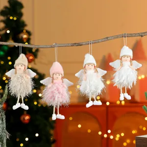 Plüsch Weihnachten Engel Puppe Anhänger Für Weihnachtsbaumschmuck Weiche Hängende Ornamente Für Haus Fenster Urlaub Party Dekor
