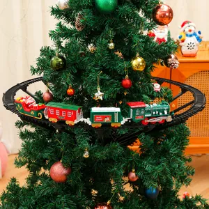 Elektrisches Weihnachtsbaum Zugset Mit Sound Und Licht Rotierende Eisenbahnschiene Für Weihnachtsbaumschmuck Geschenke