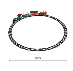 Elektrisches Weihnachtszug-Set mit kreisförmiger Schiene, 80 cm Durchmesser, Festtagsspielzeug