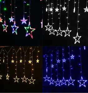 Confronto visivo delle luci a tenda a LED a stella di Natale in quattro colori