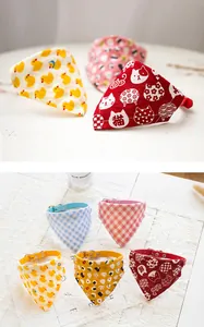 Variety of cute pet bandana collars with cartoon duck and cat patterns for cats and dogs