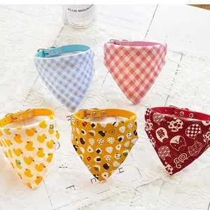 High-quality cute pet collar bandanas with assorted patterns for small dogs and cats
