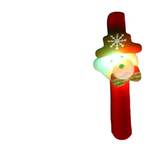 Luminous Christmas bear snap bracelet with LED light up feature for kids