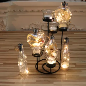 Christmas LED Luminous Plastic Balls Warm Light Heart Bottle Hanging Ornaments For Holiday Christmas Tree Home Decor