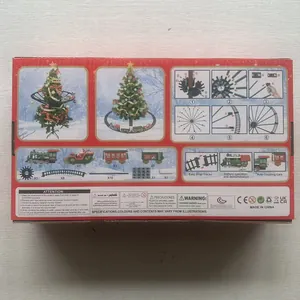 Detaillierte Montageanleitung auf der Rückseite des elektrischen Weihnachtszug-Sets