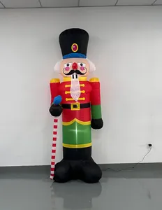 Giant inflatable Christmas Nutcracker soldier with internal LED lights for festive decor