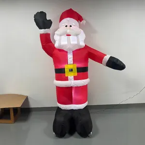 2.4m tall inflatable waving Santa Claus Christmas decoration for outdoor yard and garden