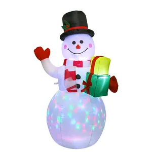 Bonhomme de neige gonflable de Noël avec lumières LED pour décoration de jardin et fête