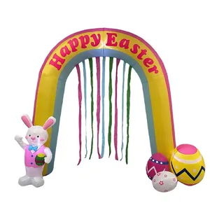Inflatable Easter arch with bunny and colorful eggs for festive outdoor decoration