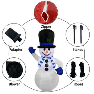 Inflatable Christmas snowman outdoor decoration with fan and adapter
