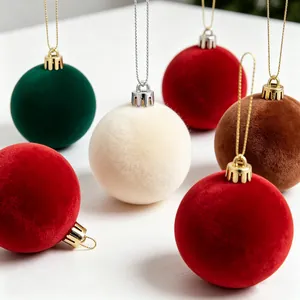 Palle di Natale con Fioccatura Ornamenti per Albero di Natale Decorazioni Appese Texture Vellutata Opaca Decorazione per Feste Natalizie