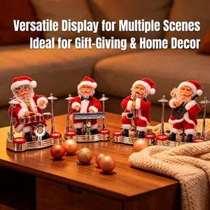 Ensemble de figurines de Père Noël musical électrique pour décoration de Noël