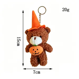 Dettaglio portachiavi orsetto di peluche Halloween con altezza 15 cm e peso 20 g