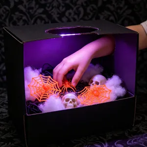 Halloween Mini Plastic Spider Web Set Colorful Small Spiders For DIY Manual Decoration Cartoon Festive Party Supplies
