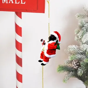 Electric climbing bead black Santa Claus toy for festive home and window decoration.