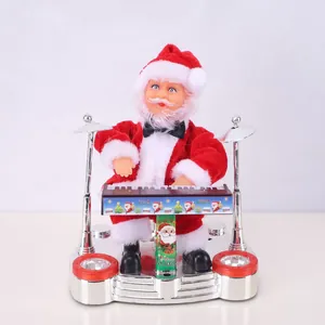Animated electric Santa Claus playing piano musical toy for Christmas home decoration