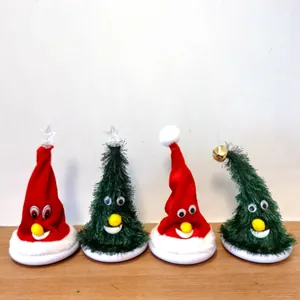 Assorted electric Christmas toys featuring Santa hats and trees for kids holiday gift decor