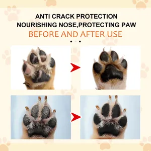 Before and after comparison of pet paw balm for nourishing and anti-crack protection