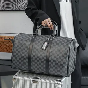 Große Kapazität Schachbrett Reisetasche Oxford Gewebe Wasserdichte Duffel Handtasche Für Herren Business Reisegepäck Tasche Mit Schultergurt