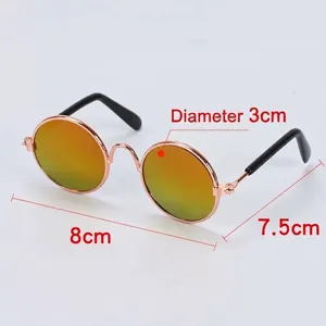 Dimensioni degli occhiali da sole rotondi alla moda per piccoli gatti e cani