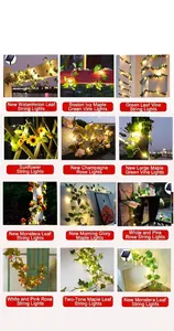 Verschiedene Arten von Solar-LED-Efeublatt-Lichterketten für die Gartendekoration