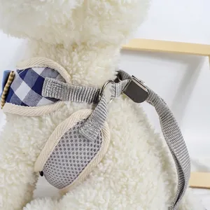 Ademend mesh hondentuigje vest met verstelbare riem en stijlvol knoop detail