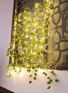 Atmosphärische LED-Grünblatt-Lichterkette für die Garten- und Wanddekoration