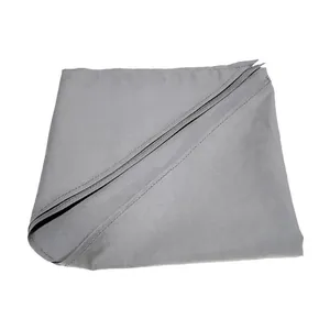 Premium solid gray cotton pet bandana triangle scarf for dogs and cats folded view