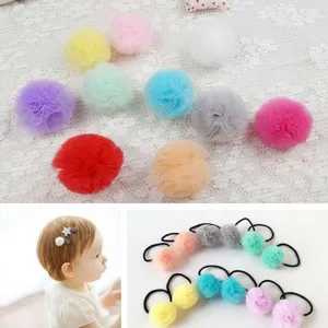 Set of 2.5cm colorful mesh pom-poms for DIY baby hair accessories and clips materials