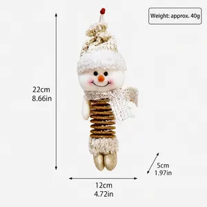 Vista dettagliata dell'ornamento natalizio a pupazzo di neve con dimensioni.