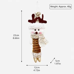 Dimensioni dettagliate del pupazzo di neve natalizio in peluche a molla, altezza 22cm.