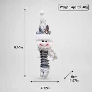 Dimensioni di un ornamento natalizio a forma di pupazzo di neve con gambe a molla.