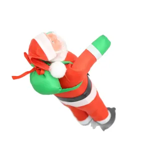 Santa Claus climbing plush doll hanging ornament for Christmas window decoration