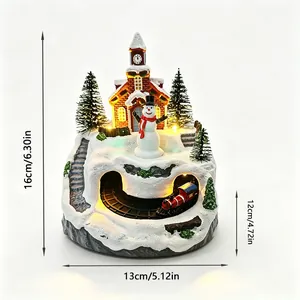 Detailed dimensions showing height and width of the glowing Christmas snow house ornament