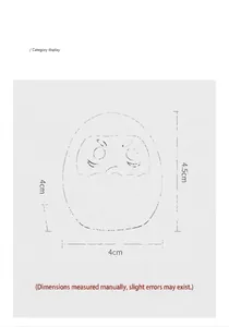 Detaildiagramm einer 4,5 cm großen japanischen Daruma-Puppe für die Autodekoration