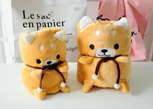 Couverture en peluche Shiba Inu, jeté de canapé chien mignon pour enfants