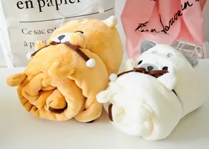 Couvertures en peluche Shiba Inu en flanelle douce en forme de chien brun et blanc
