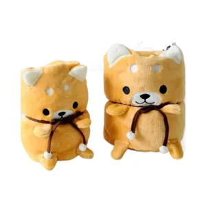 Couverture en flanelle Shiba Inu pour enfants, jeté doux pour climatisation