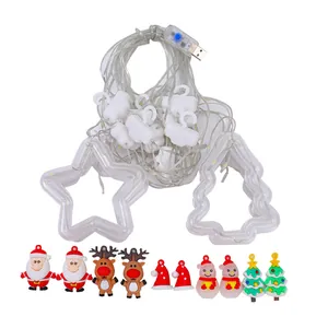 Luci di Natale a LED USB con cornici a stella e albero più decorazioni ornamentali