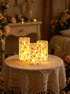Velas electrónicas LED decorativas y acogedoras con luz cálida y motivos de Happy Birthday