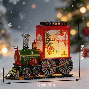 Decorative LED Christmas train night light with snowman pattern measuring 12cm x 9cm x 5cm