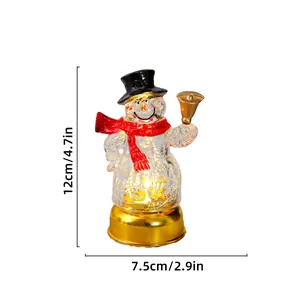 Dimensions détaillées d'un bonhomme de neige de Noël lumineux de 12 cm de haut et 7,5 cm de large